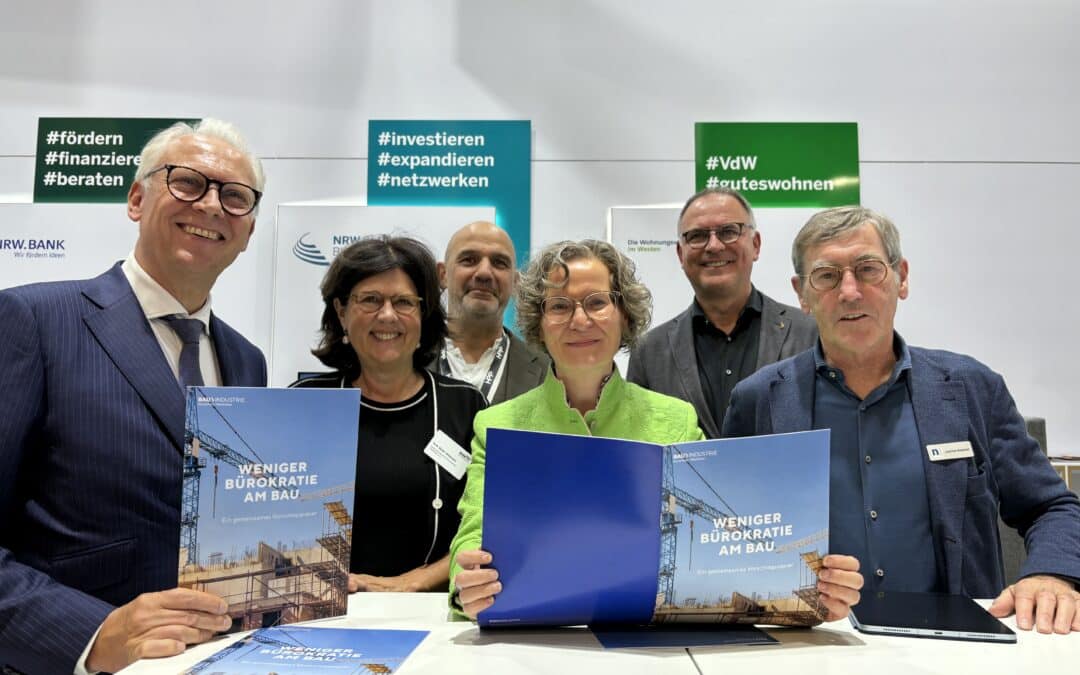 Weniger Bürokratie am Bau: Übergabe praxisnaher Vorschläge an NRW-Bauministerin Scharrenbach!