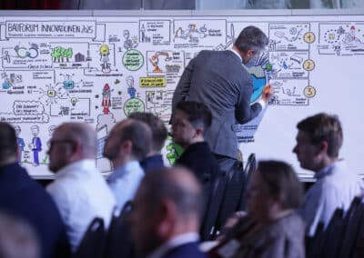 Tobias Ell (Carpus+Partner) beim Graphical Recording auf dem Bauforum: Innovationen 2025