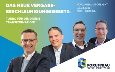 Eventhinweis: FORUM:BAU Spotlight 2026 zum neuen Vergabebeschleunigungsgesetz | 18.03.2026 | online